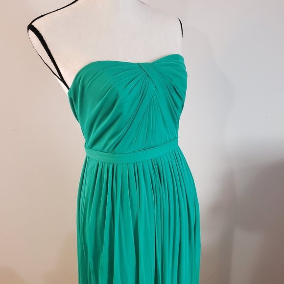 David's Bridal forest green long multi use straps bridesmaid dress - Picture 5 of 9
